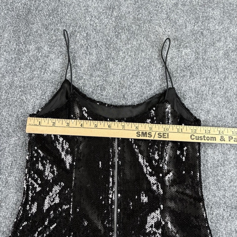 PrettyLittleThing Dress Women 0 Black Sequin Y2K Party‎ Club Glam Baddie Mini - Picture 9 of 16